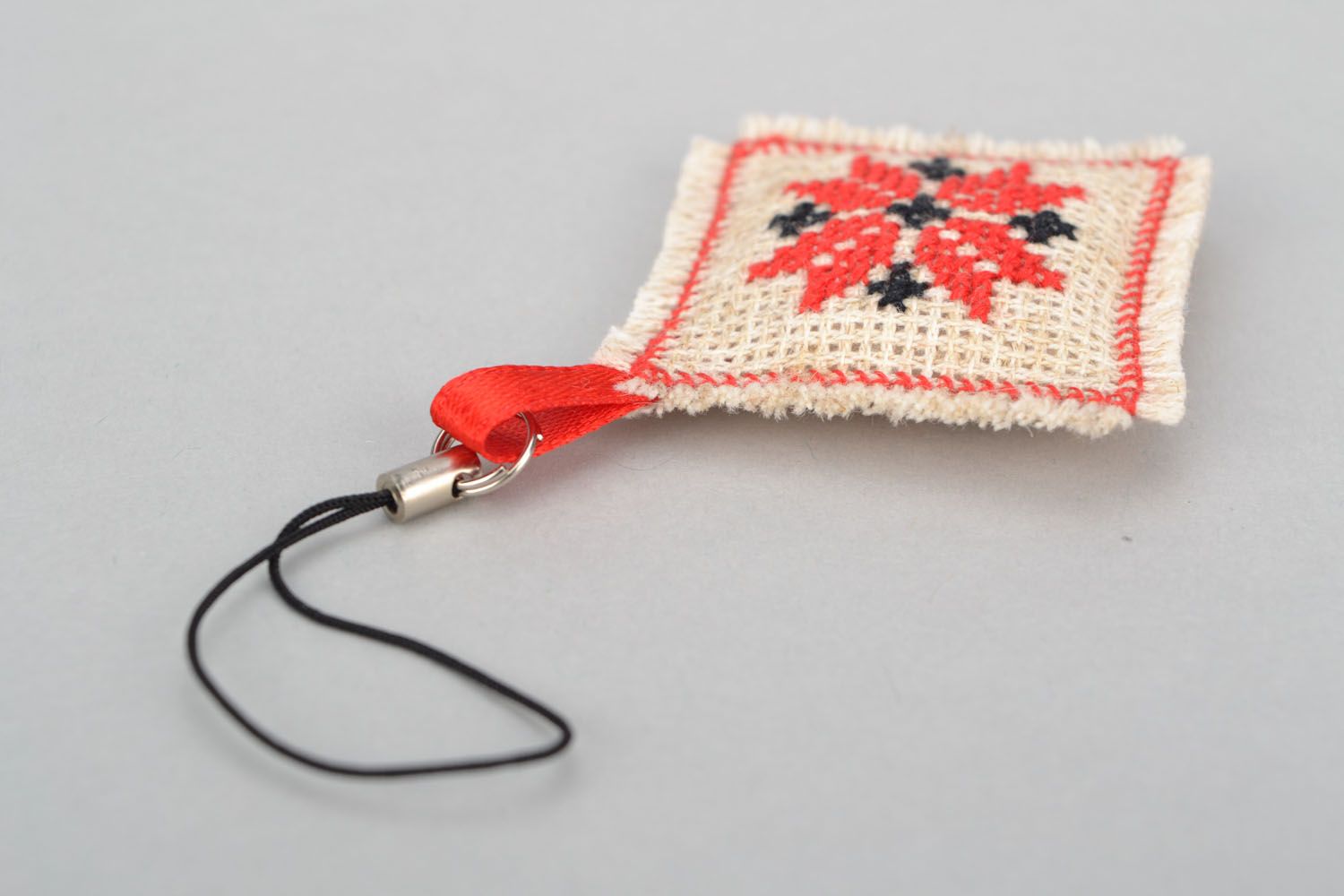 Keychain with cross stitch embroidery photo 5