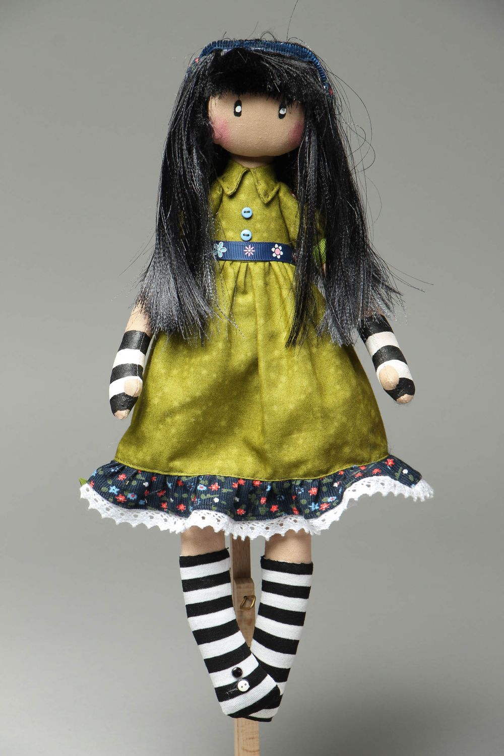 Авторская кукла из хлопчатобумажной ткани Сьюзи фото 1
