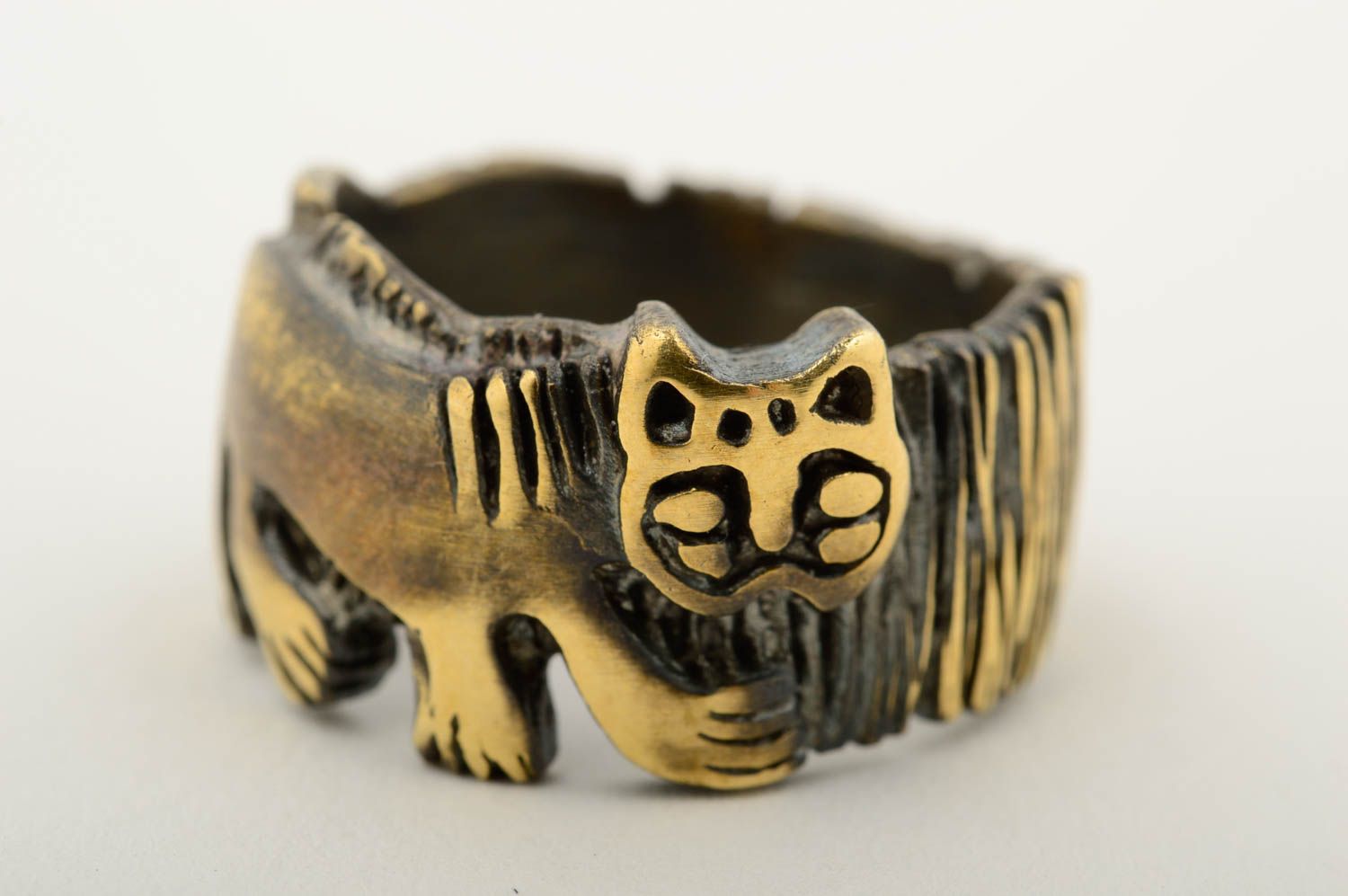 Bronze Ring handmade Designer Accessoire Ring Damen Geschenk Ideen mit Stein foto 3