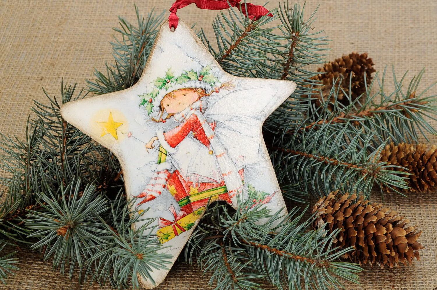 Adorno para árbol de Navidad Estrella foto 1