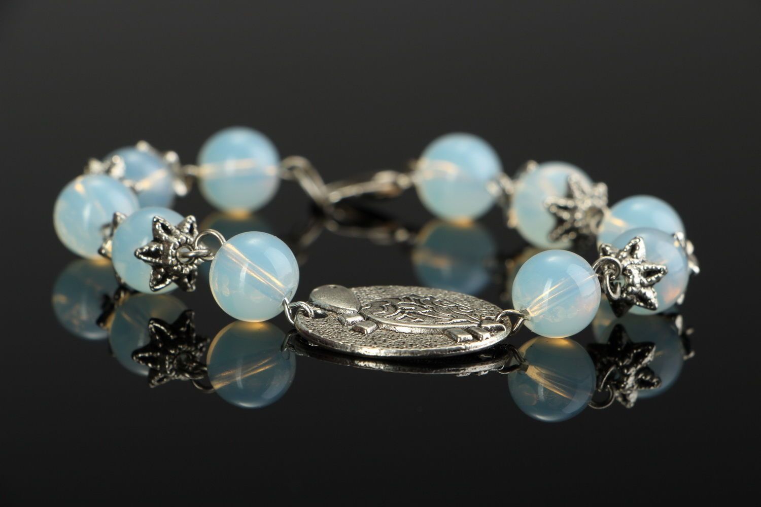 Bracelet fait main avec verre opale photo 1
