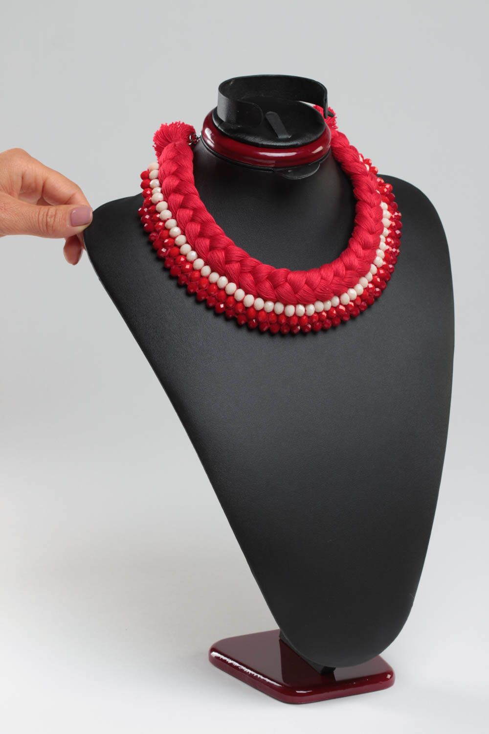 Handmade Designer Schmuck Collier für Frauen Halskette aus Stoff originell foto 5