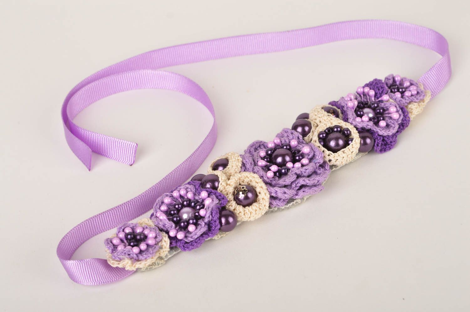 Unusual handmade wrist bracelet designs flower bracelet crochet ideas gift ideas photo 2