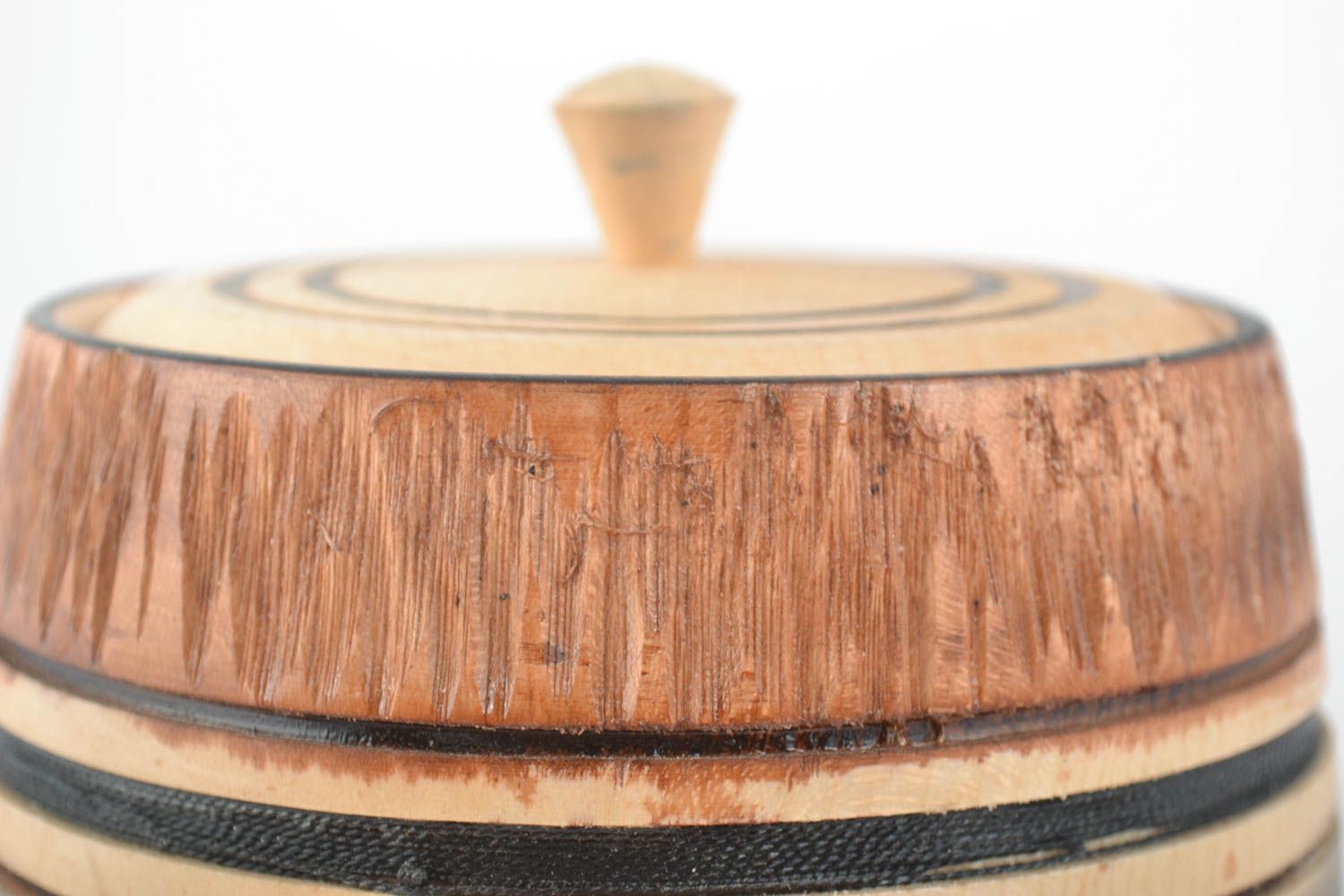 Handmade wooden barrel stylish designer barrel unusual cute kitchen vessel 1 l photo 3
