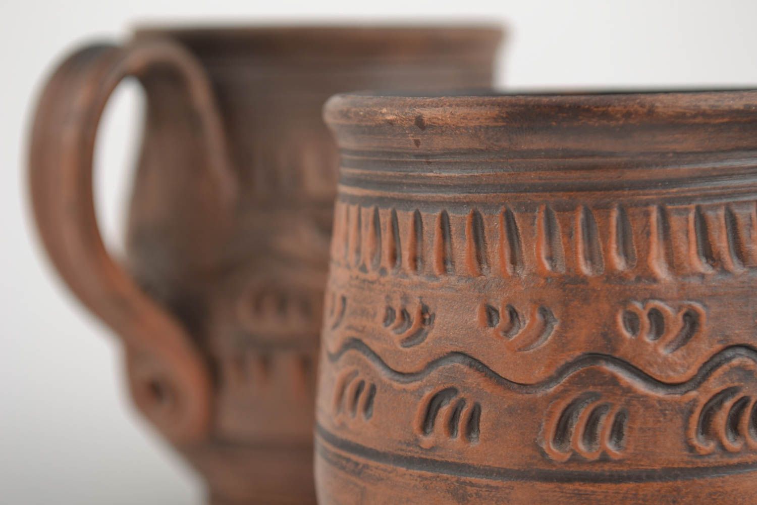 Set of 3 three ceramic team mugs of 5 oz, 7 oz, 8,5 oz, 1,21 lb photo 5