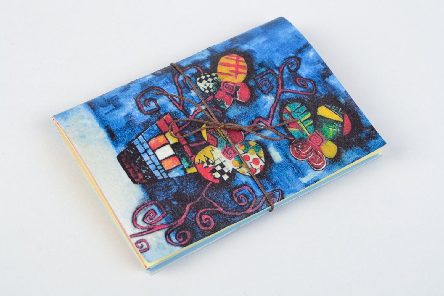Handmade stylish sketchbook with colored sheets and with colorful cover gift for friend photo 1