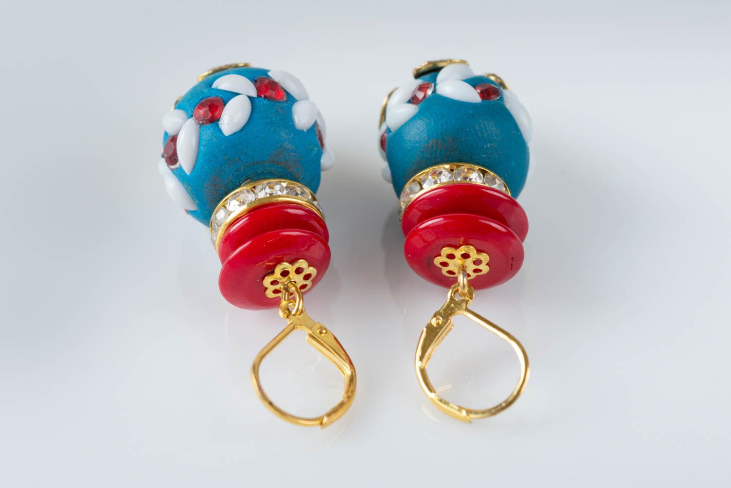 Handmade plastic bead earrings beautiful jewellery designer jewelry for her photo 3