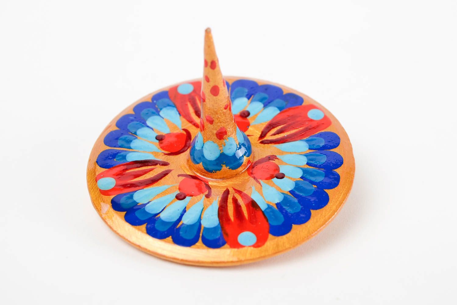 Beautiful handmade wooden spinning top smart toy spin top birthday gift ideas photo 4