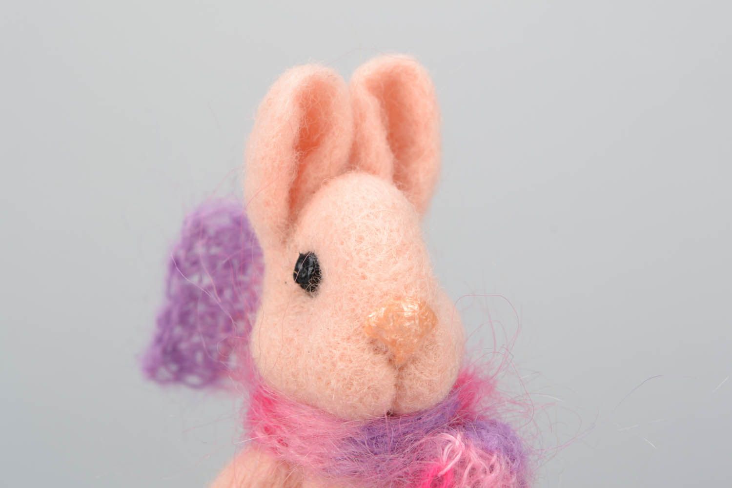 Soft woolen toy Pink rabbit photo 5