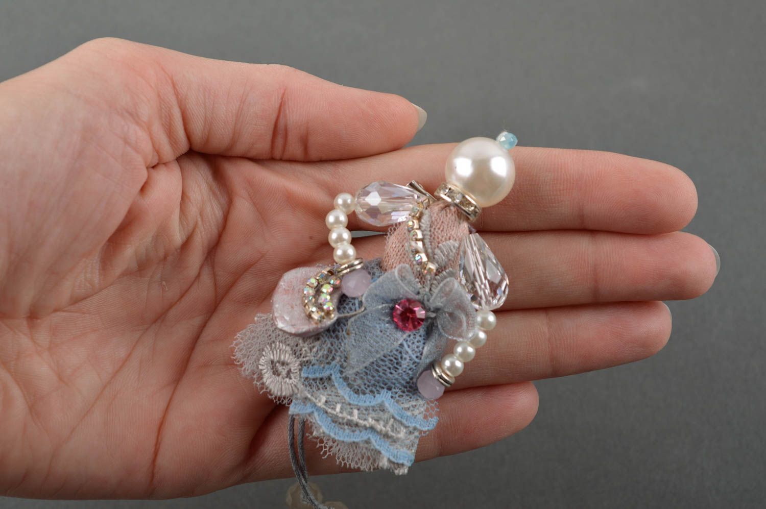 Broche hecho a mano con cristales accesorio de moda regalo original para mujer foto 5