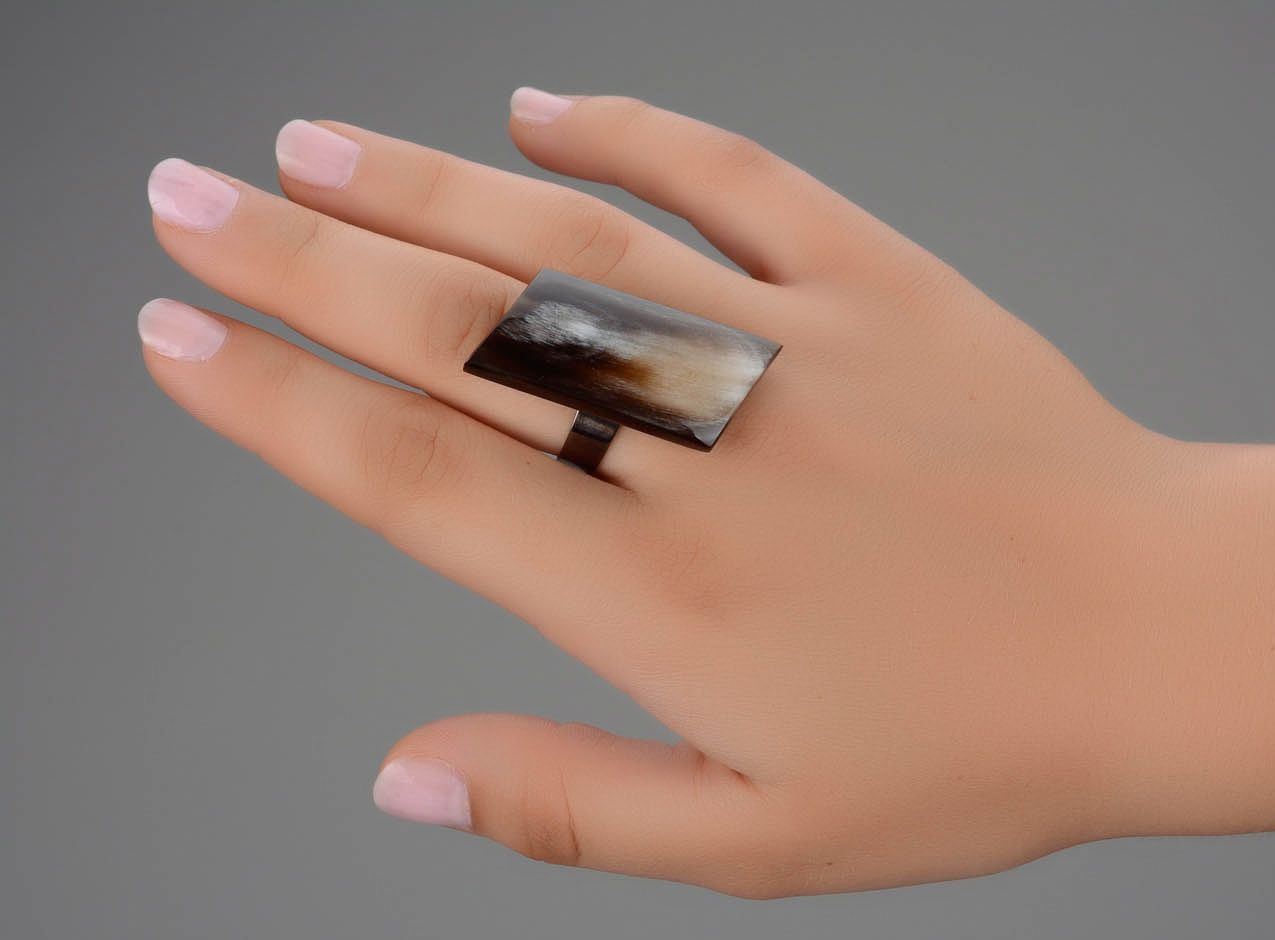 Ring made of cow horn photo 4