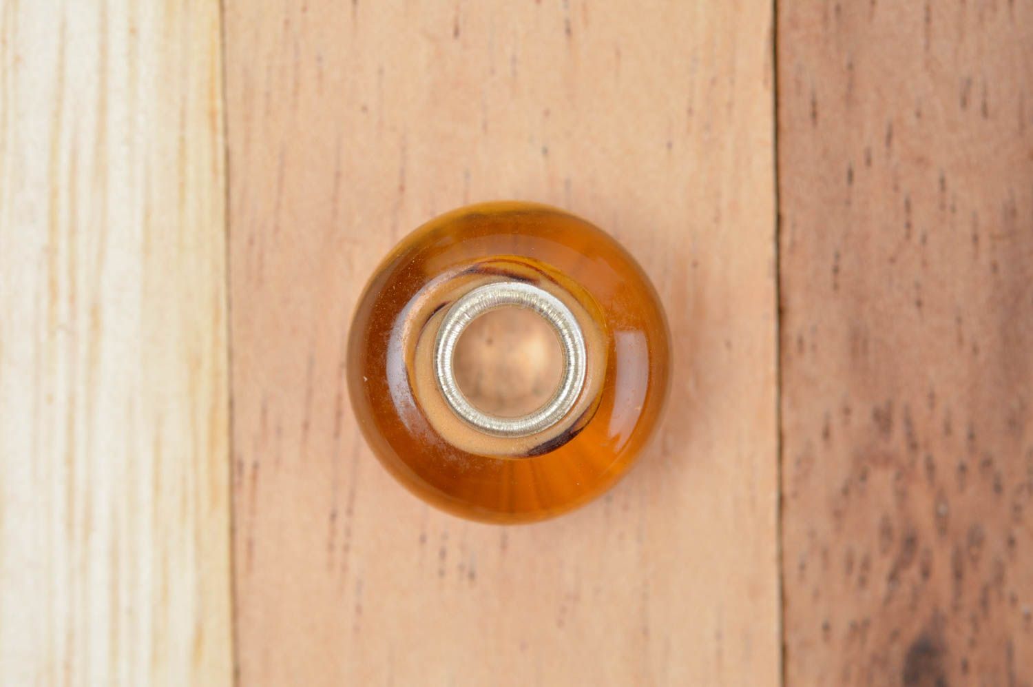 Бусина ручной работы бусина лэмпворк фурнитура для бижутерии янтарный мед фото 3