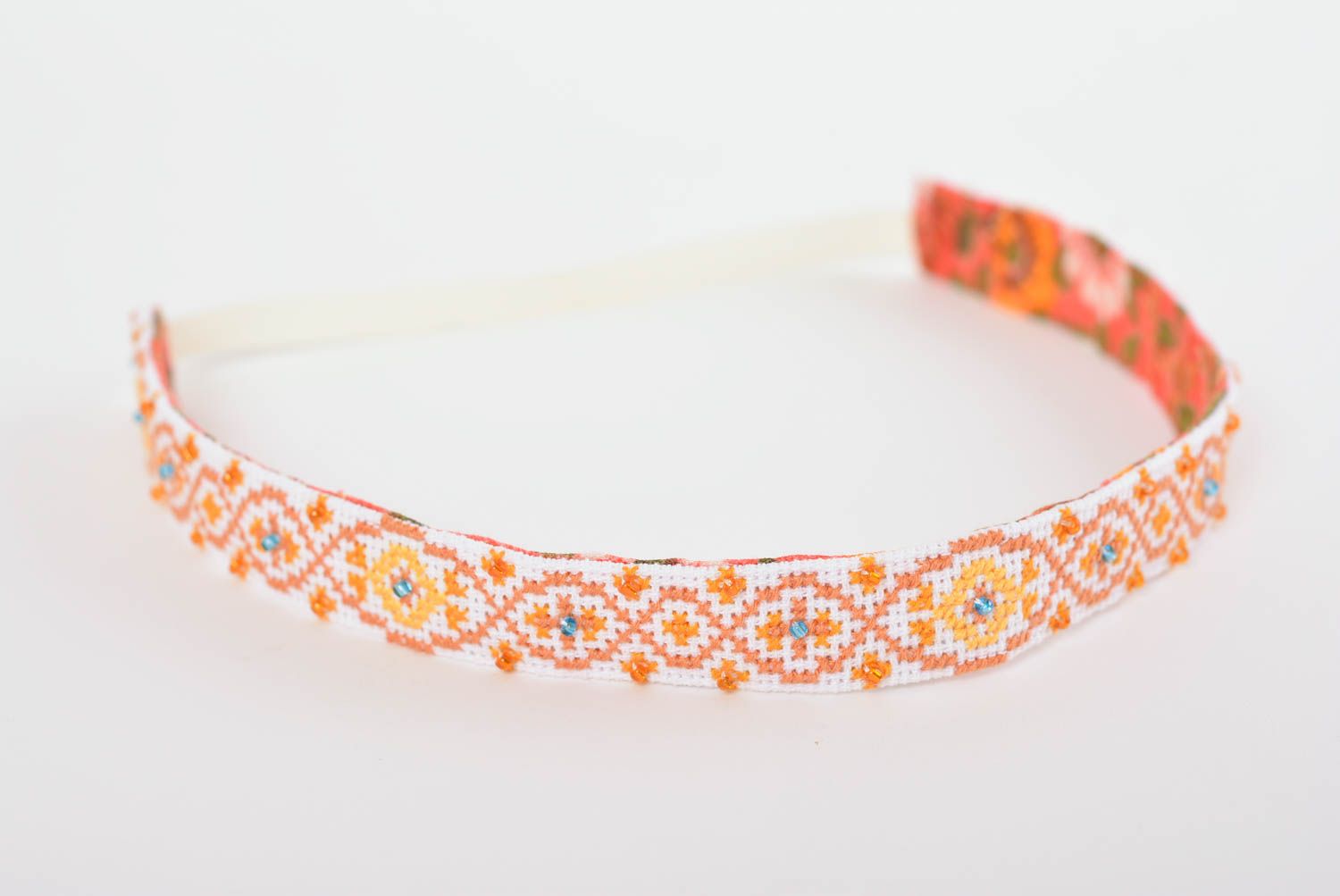 Ethnic hair band handmade headband embroidered hair accessory designer gift photo 4
