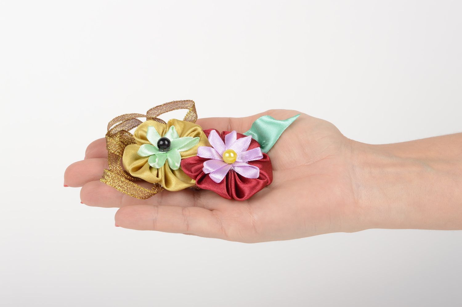 Handmade flower hair clip beautiful cute accessory designer festive hair clip photo 5
