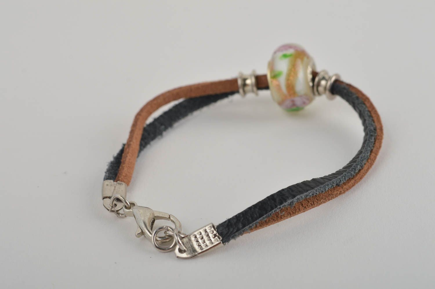 Handmade Mode Schmuck Leder Armband Accessoire für Frauen mit Perle schön foto 5