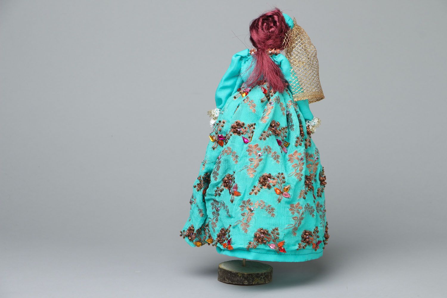 Interieur Puppe aus Textil Dame in Türkis foto 3