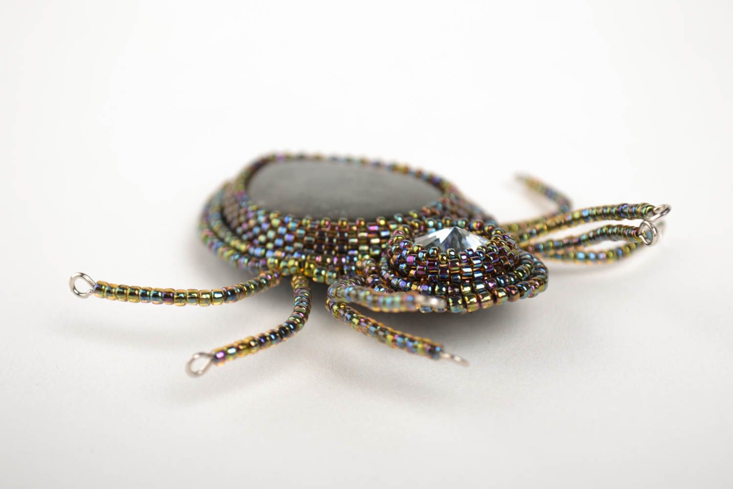 Broche araignée Bijou fait main perles de rocaille Accessoire femme design photo 3