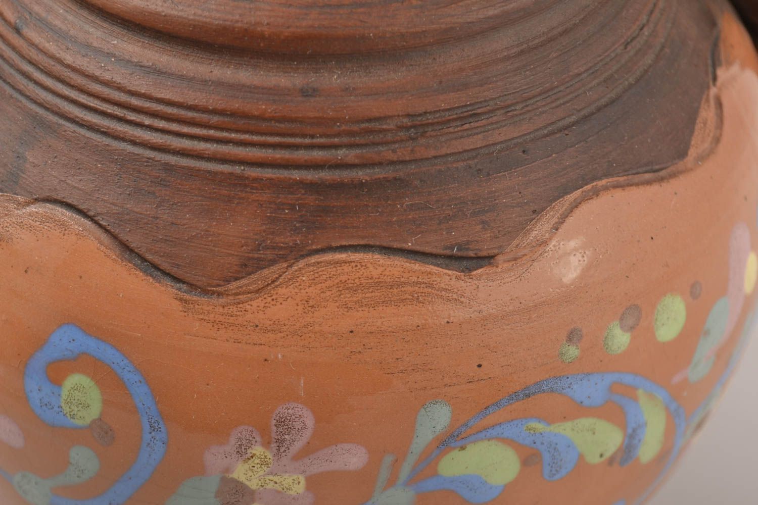 Jarro de cerámica hecho a mano vajilla original étnica utensilios de cocina foto 2