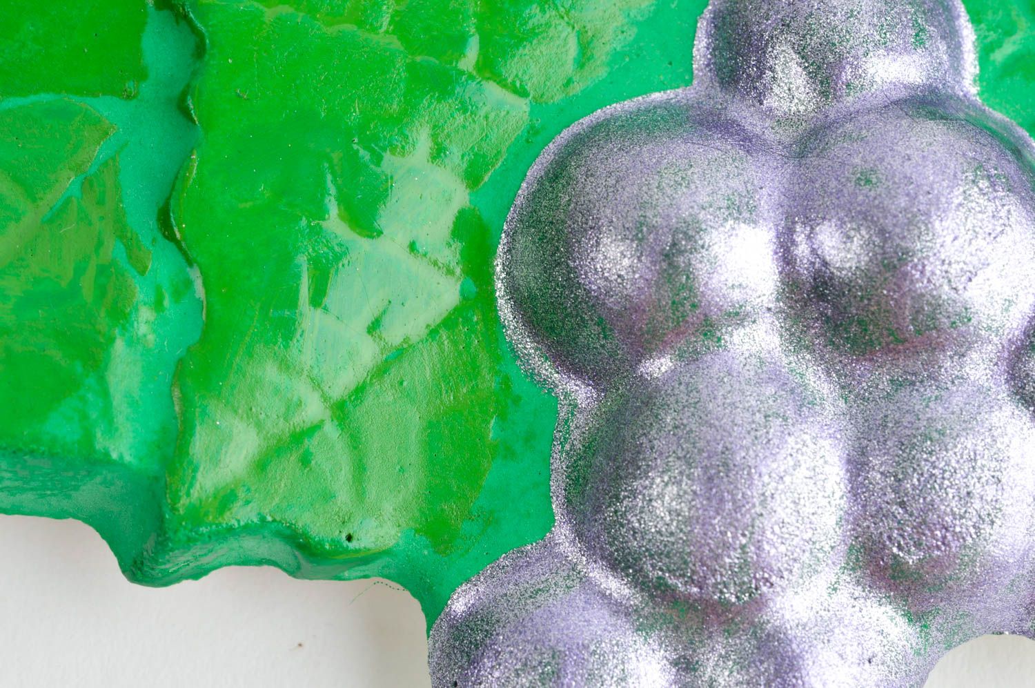 Magnet Kühlschrank handmade originelles Geschenk Deko aus Gips grün lila foto 10