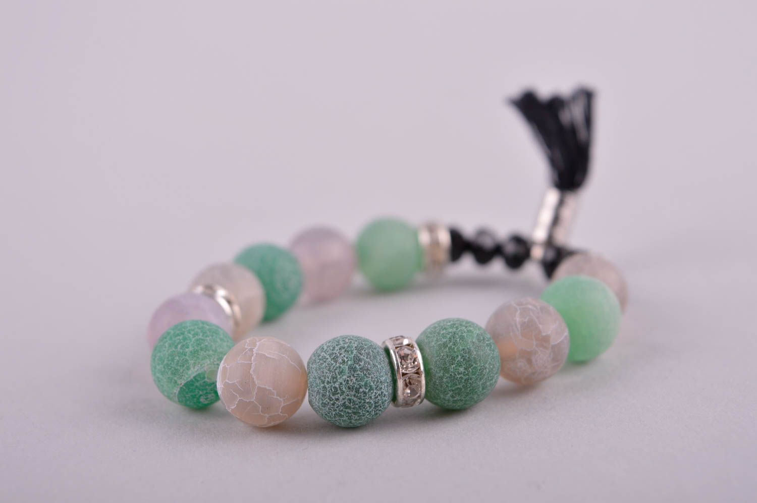 Beaded bracelet handmade accessories bracelet with natural stones womens gift photo 5