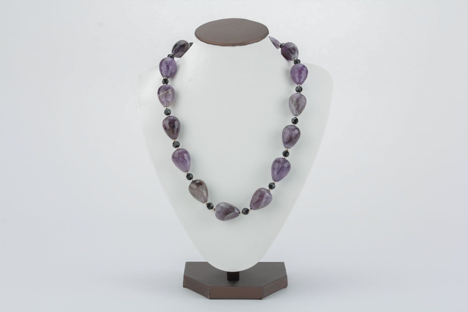Necklace with amethyst and agate photo 2