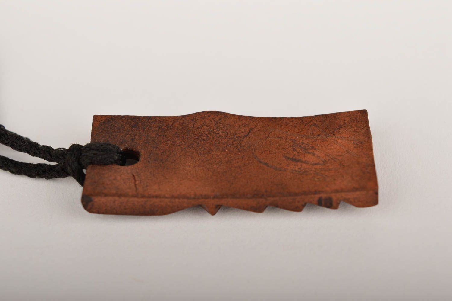 Pendentif céramique original Bijou fait main rectangulaire Accessoire femme photo 4