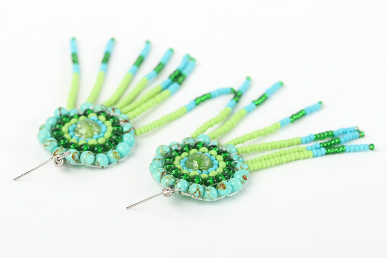 Handmade turquoise earrings jewelry in Indian style designer earrings photo 4
