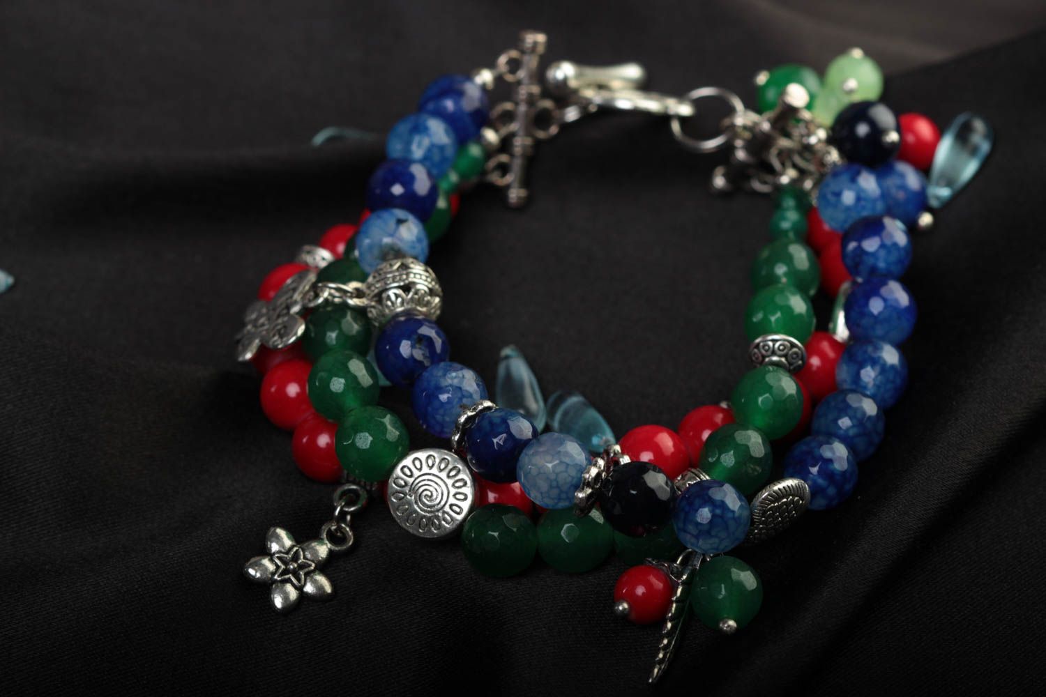 Handmade bracelet unusual accessory stone jewelry gift ideas bead bracelet photo 1