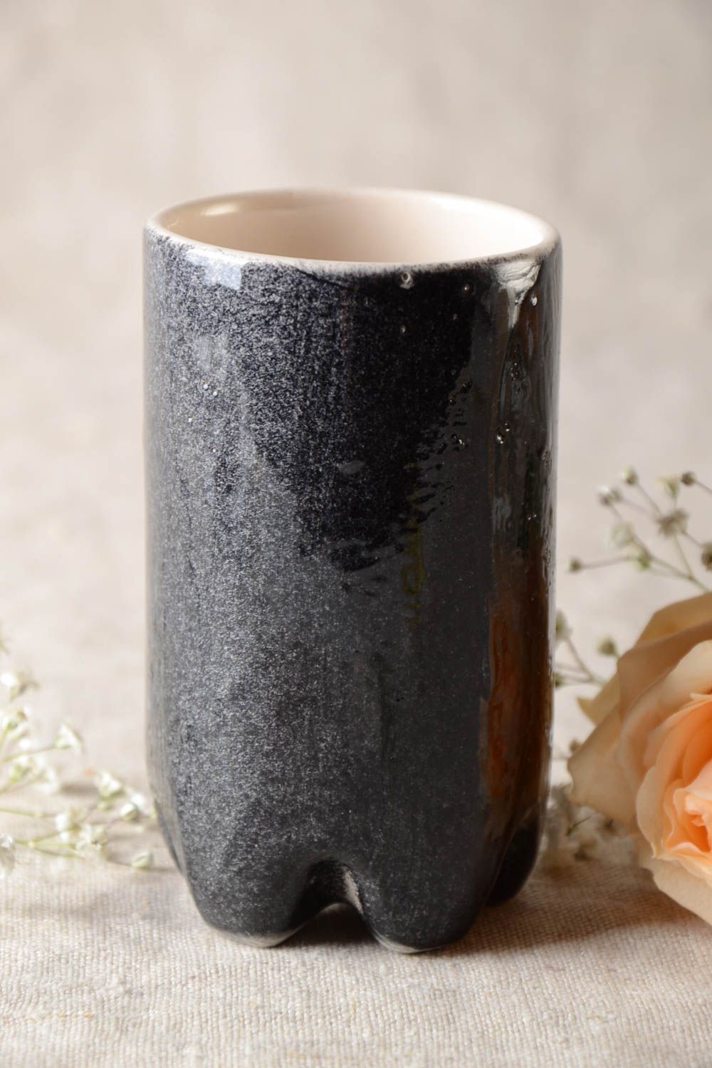 Handmade ceramic glass drinking glasses ceramic cup 300 ml handmade ceramic mug photo 1