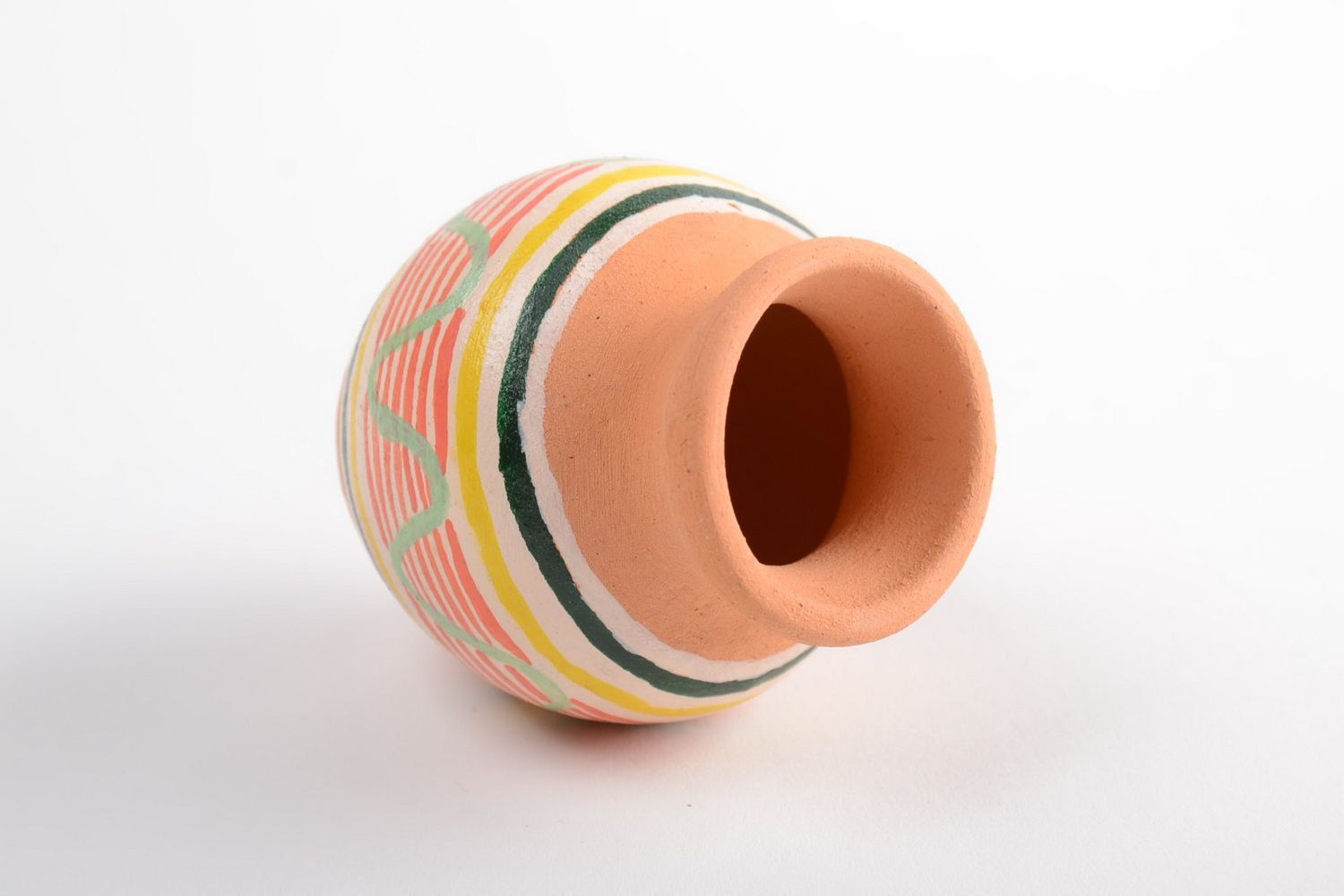 Small hand-painter clay 8 oz ceramic flower pot vase for home décor 2,5, 0,11 lb photo 3