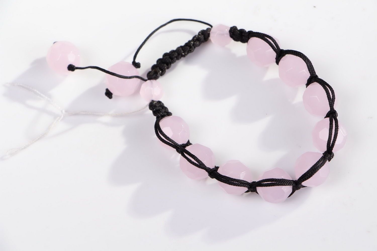 Bracelet  made of pink quartz photo 4