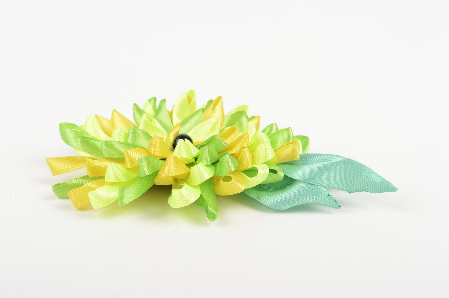 Handmade Kinder Haarspange Haarschmuck Blume Mode Accessoire Limette schön foto 2