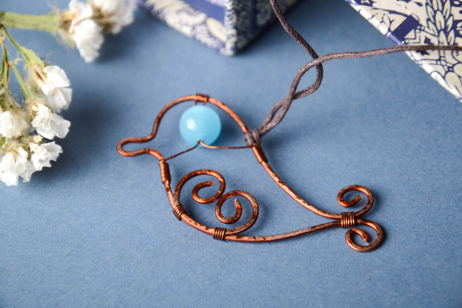 Stylish metal pendant handmade beautiful accessory сute designer jewelry photo 1