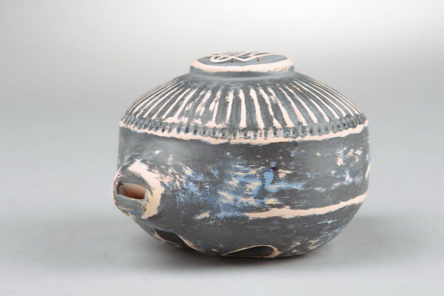 Ocarina de cerámica, flauta-silbato con tridente foto 5