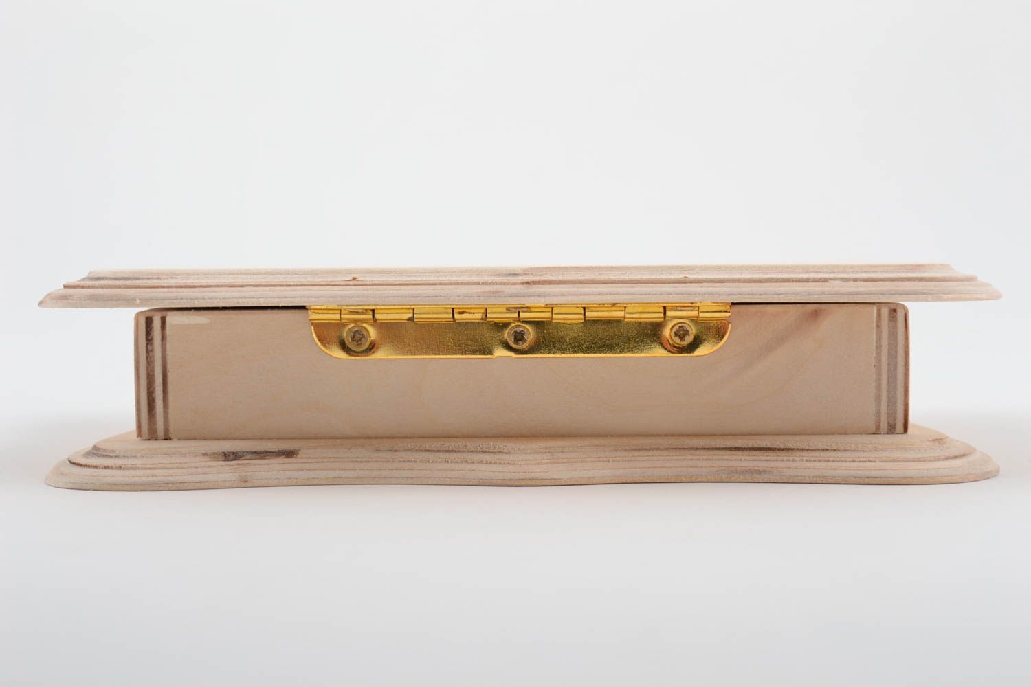 Pieza para manualidades artesanal caja de madera contrachapada con tapa foto 2