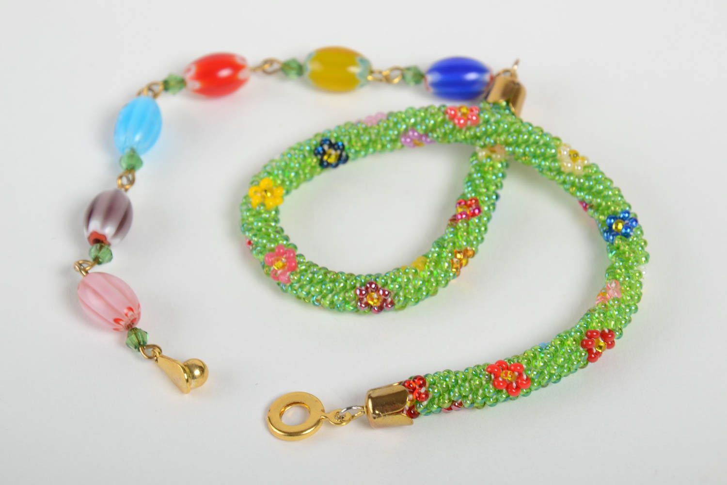 Handmade designer cord bracelet colorful unusual accessory beaded bracelet photo 5
