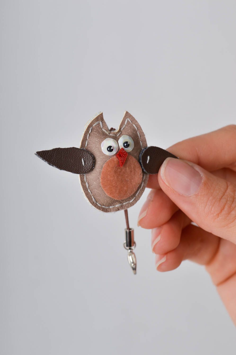 Handmade keychain soft owl keychain toy keychain textile keychain phone charms  photo 2