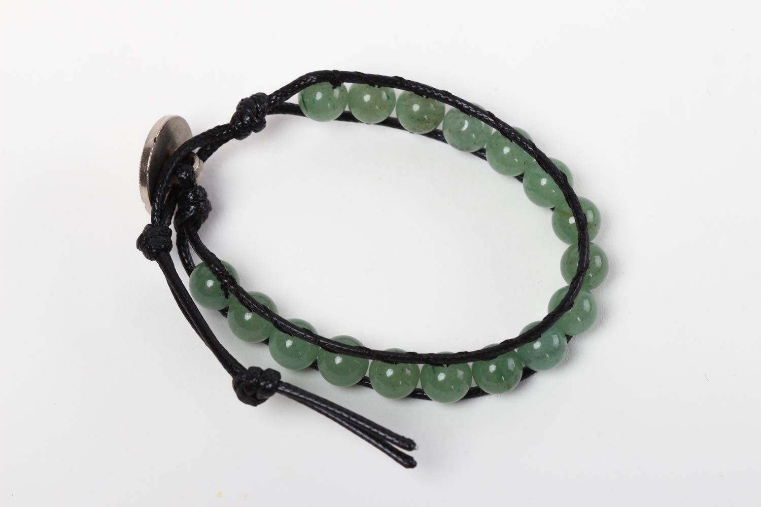 Браслет ручной работы украшение из нефрита зеленое красивое браслет на руку фото 2
