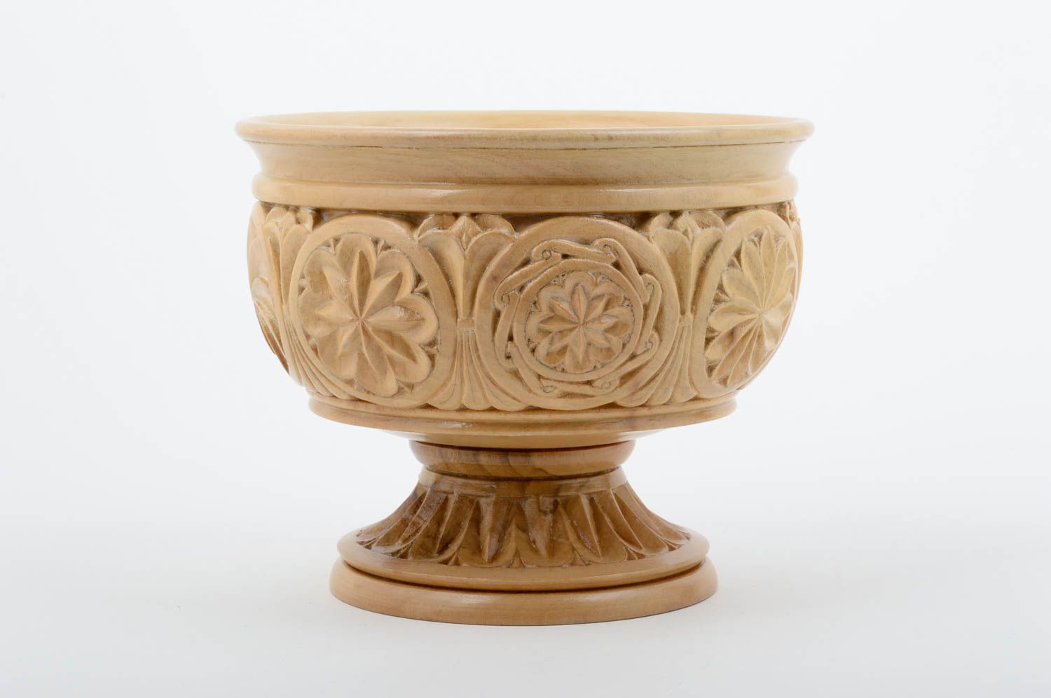 8 inches wide, 7 inches tall light wooden vase bowl for centerpiece décor 2 lb photo 1