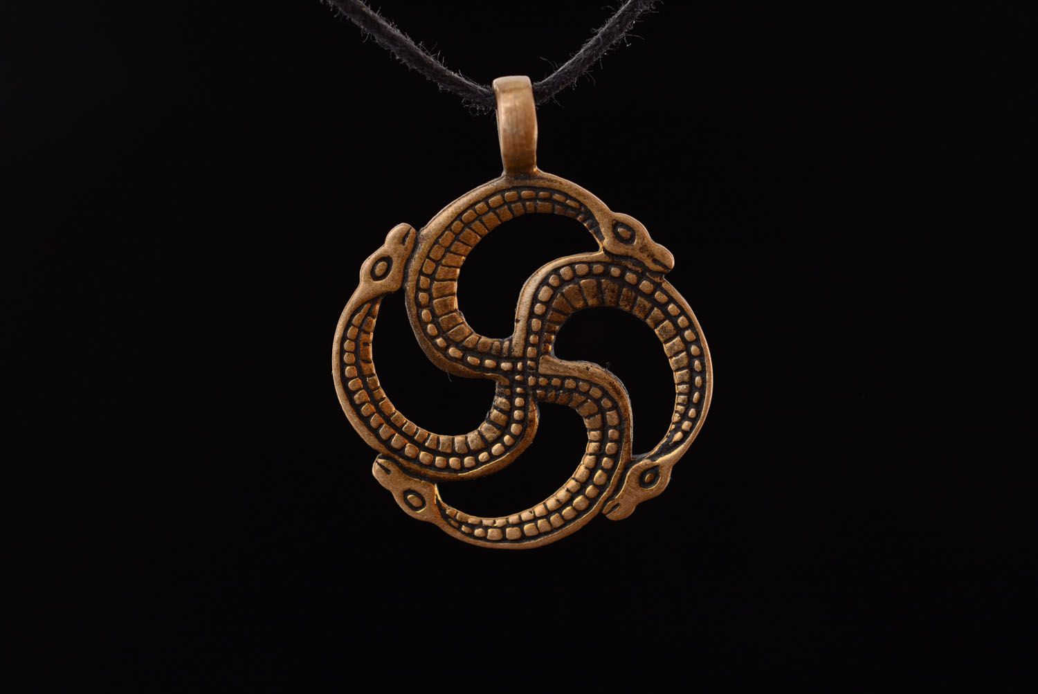 Bronze pendant The Serpent-Kolovrat photo 3