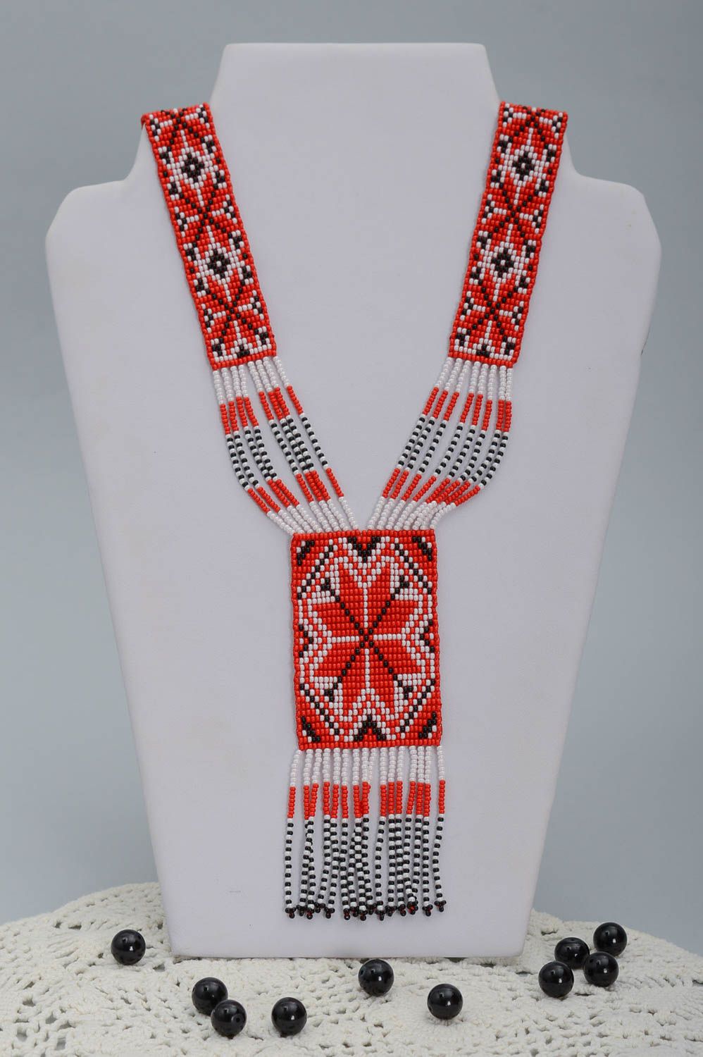Collier perles de rocaille Bijou fait main ethnique Accessoire pour femme photo 1
