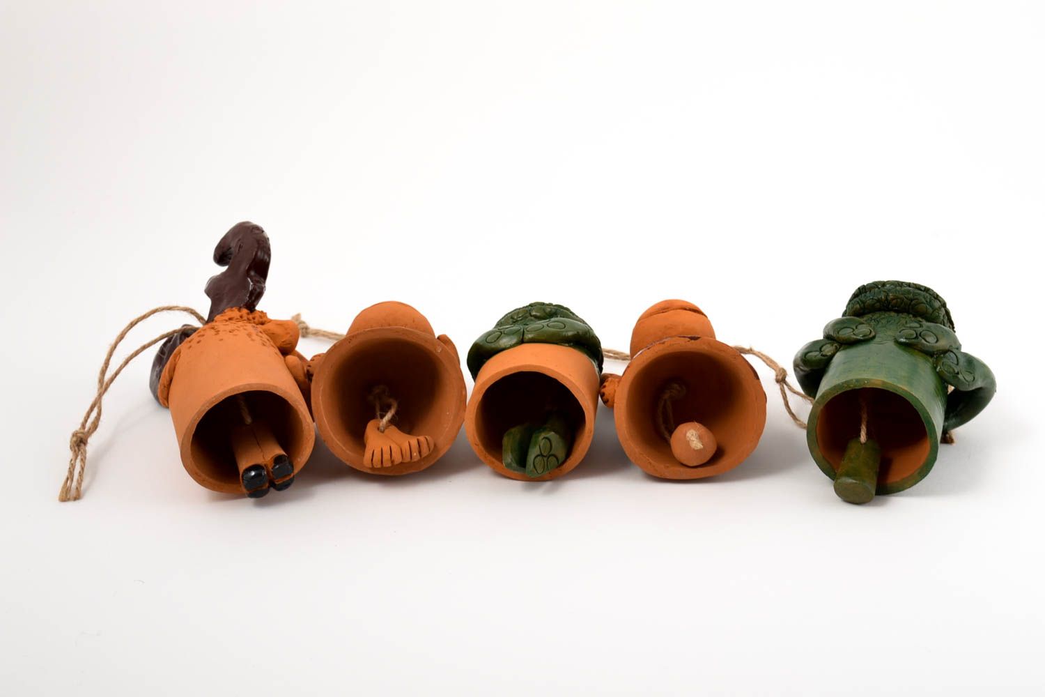 Designer 5 handmade bells clay beautiful animals unusual cute home decor photo 3