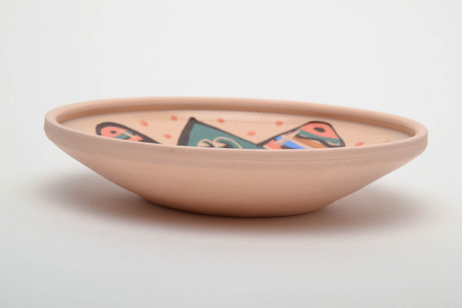 Розовая керамическая миска с покрытием глазурью фото 2