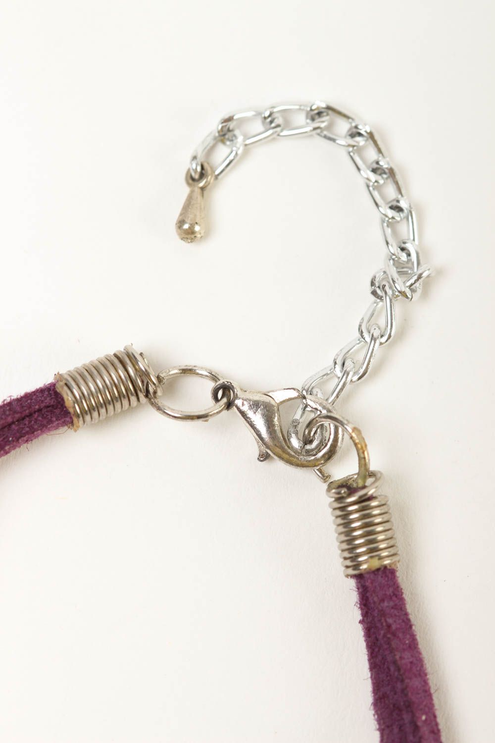 Bracelet infini Bijou fait main violet fin en daim Cadeau pour femme original photo 3