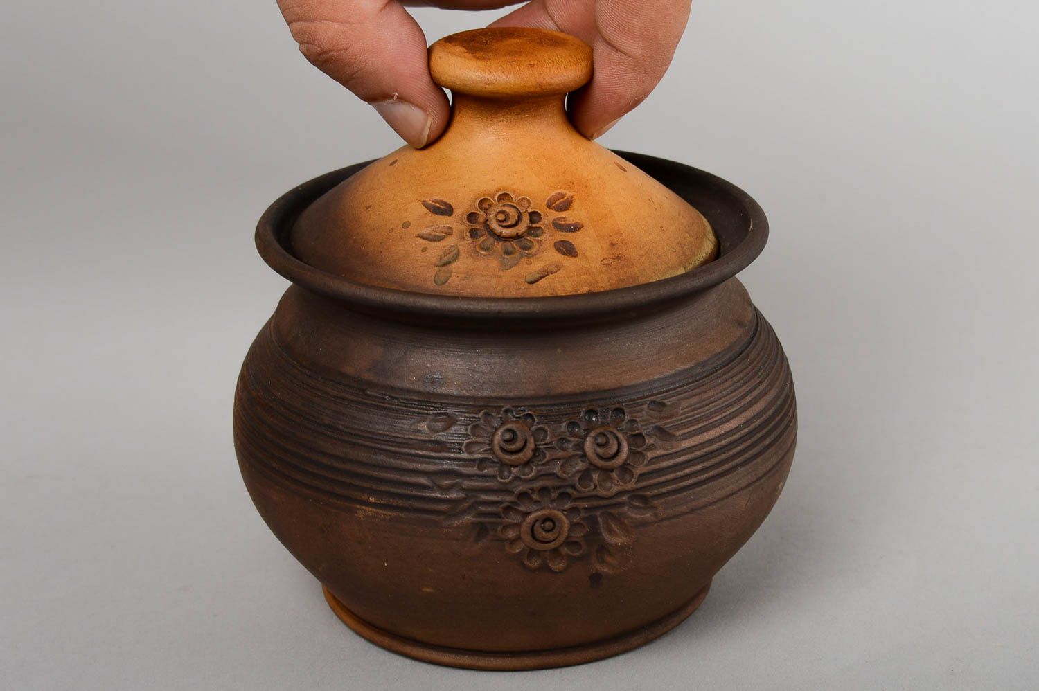 Olla de cerámica hecha a mano pote de barro para cocer en horno vajilla étnica  foto 5