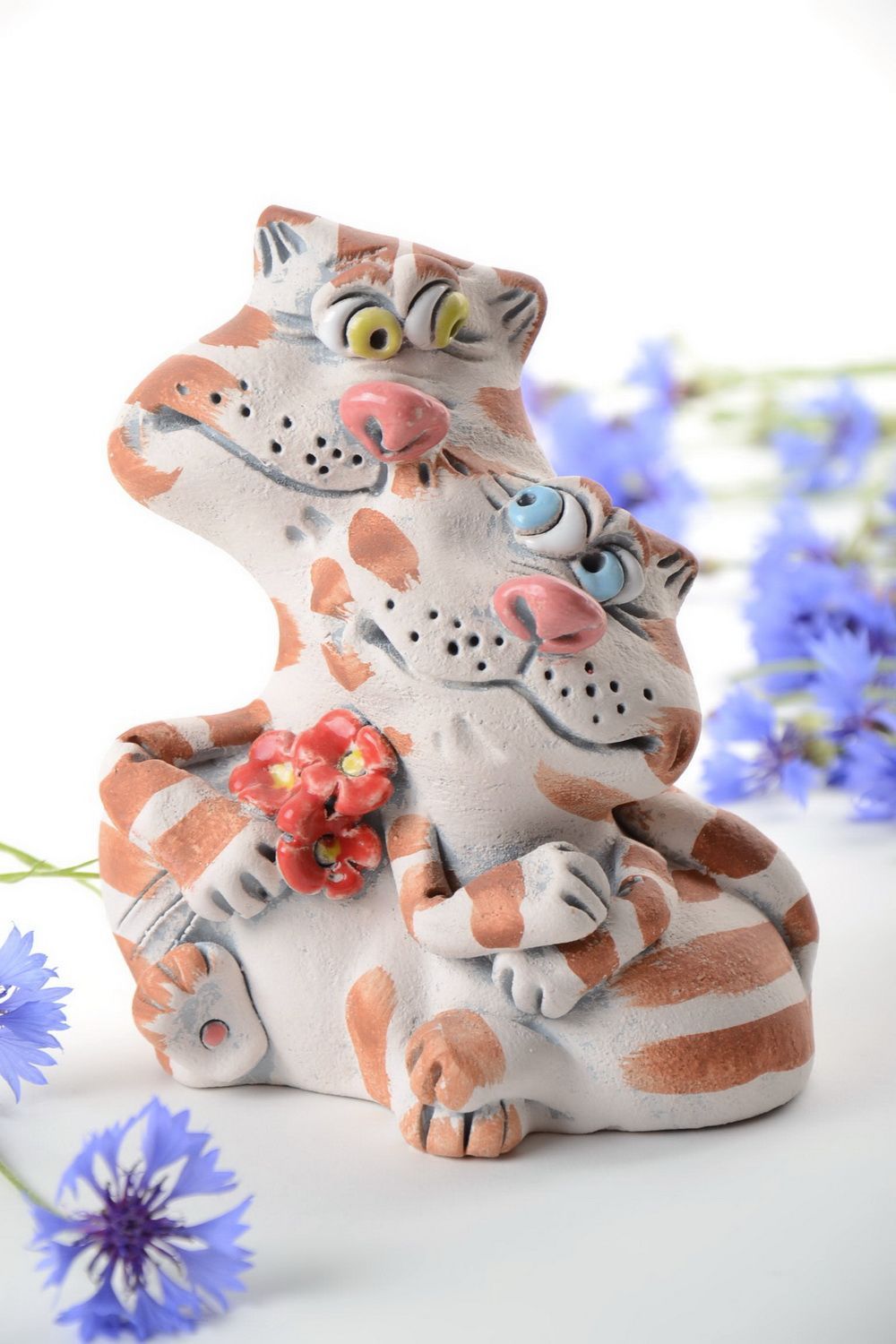Tirelire céramique chat demi-porcelaine décoration pratique et originale photo 1