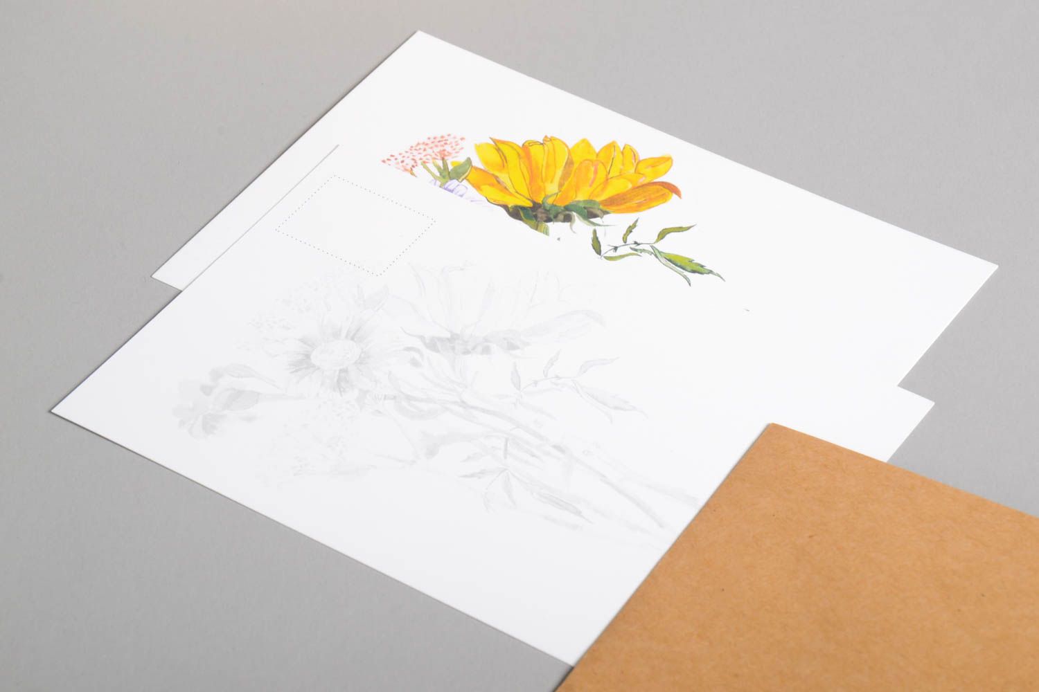 Открытки ручной работы красивые открытки две поздравительные открытки Цветы фото 3