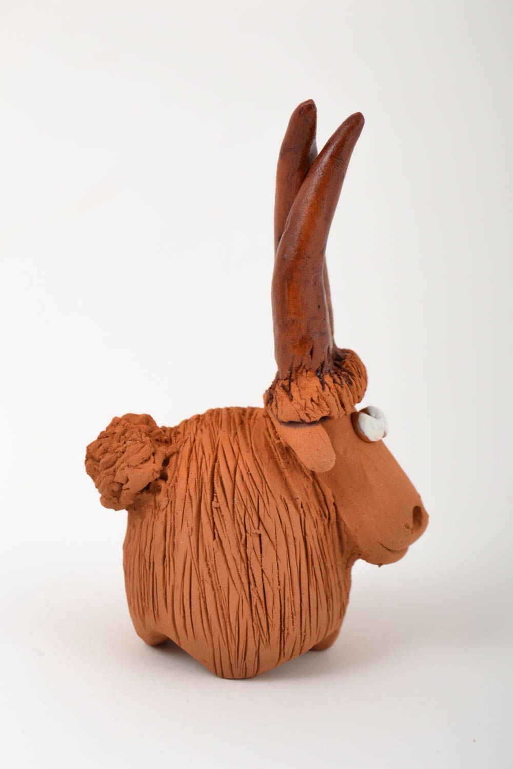 Керамическая статуэтка игрушка из глины handmade статуэтка для дома козлик фото 4