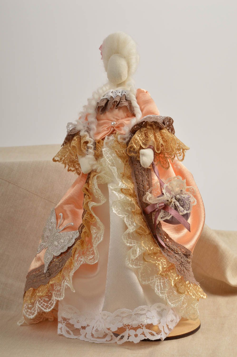Stylish handmade rag doll collectible dolls nursery design decorative use only photo 1