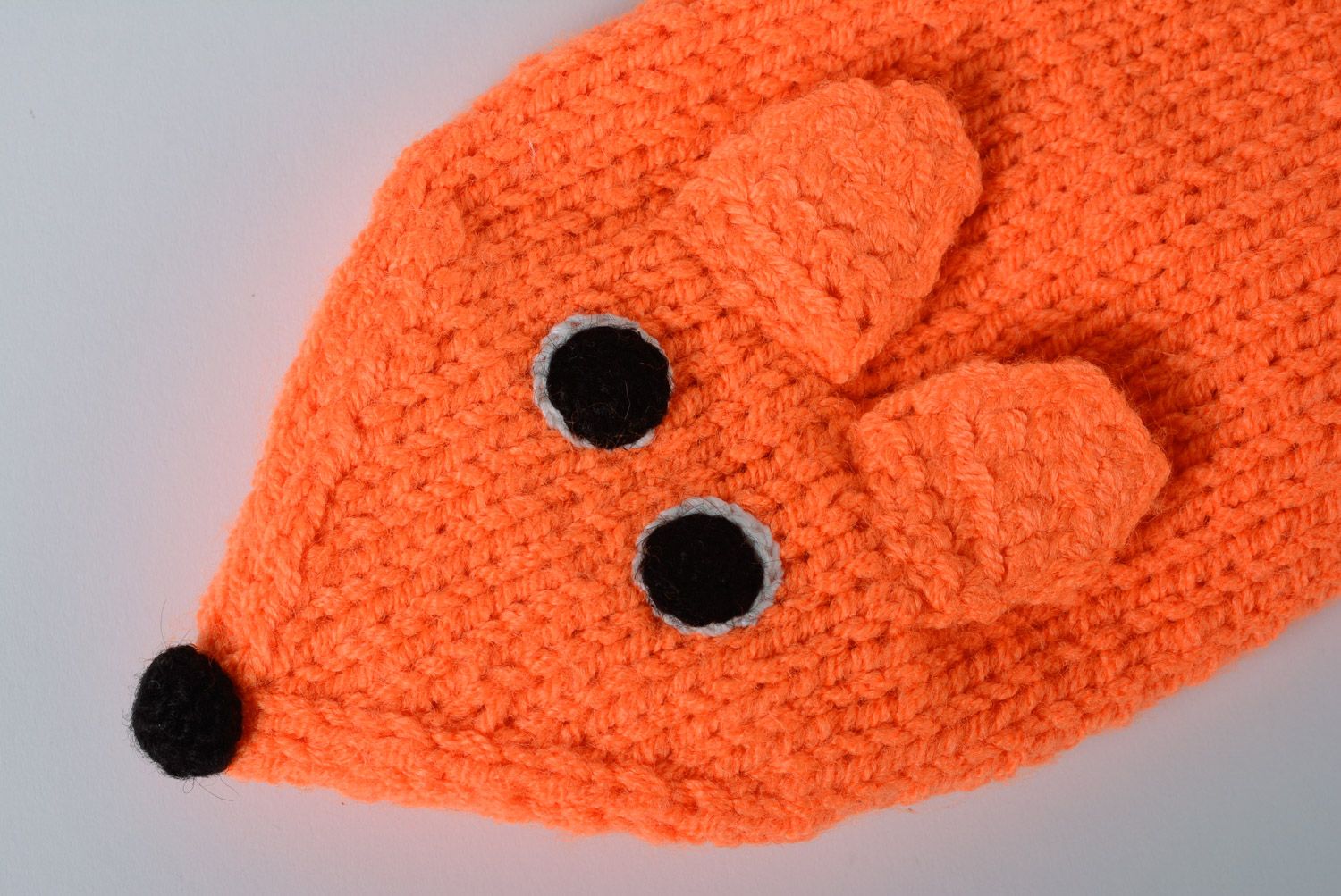 Poupée de gant renard faite main en laine et acrylique orange pour enfant photo 5
